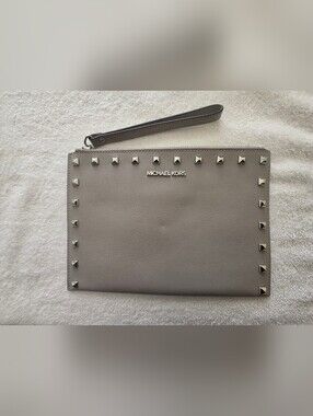 Michael Kors Gray Studded Wristlet